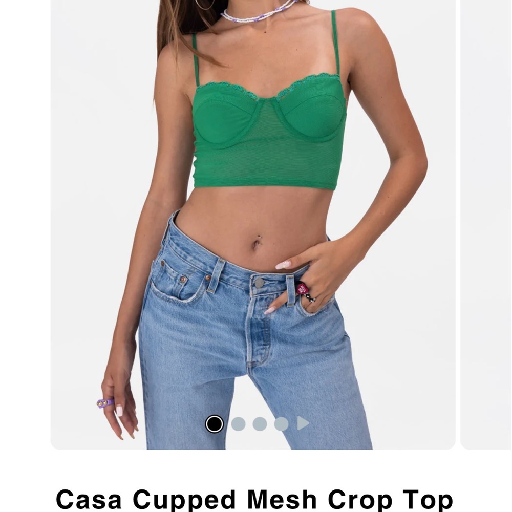 Adika green mesh crop top